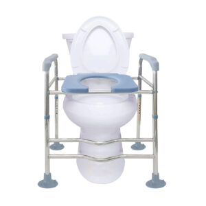 Toilet safety frames & folding commode
